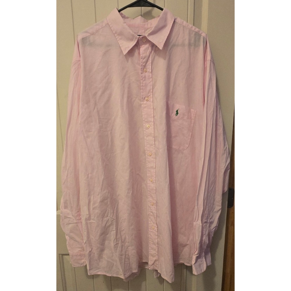 Polo Ralph Lauren Shirt Men 2XLT Pink Oxford Long Sleeve Button Down Big Tall